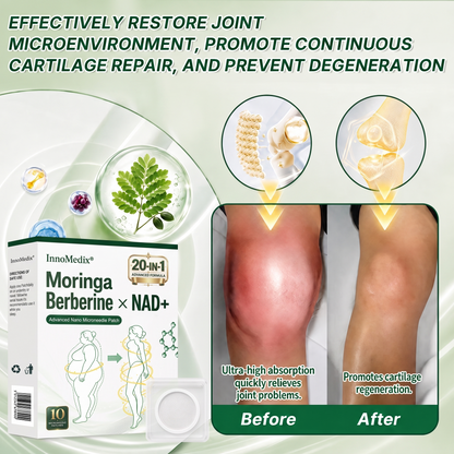 InnoMedix® Moringa · Berberine × NAD+ 20-IN-1 Advanced Nano Microneedle Patch