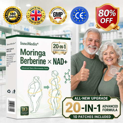 InnoMedix® Moringa · Berberine × NAD+ 20-IN-1 Advanced Nano Microneedle Patch